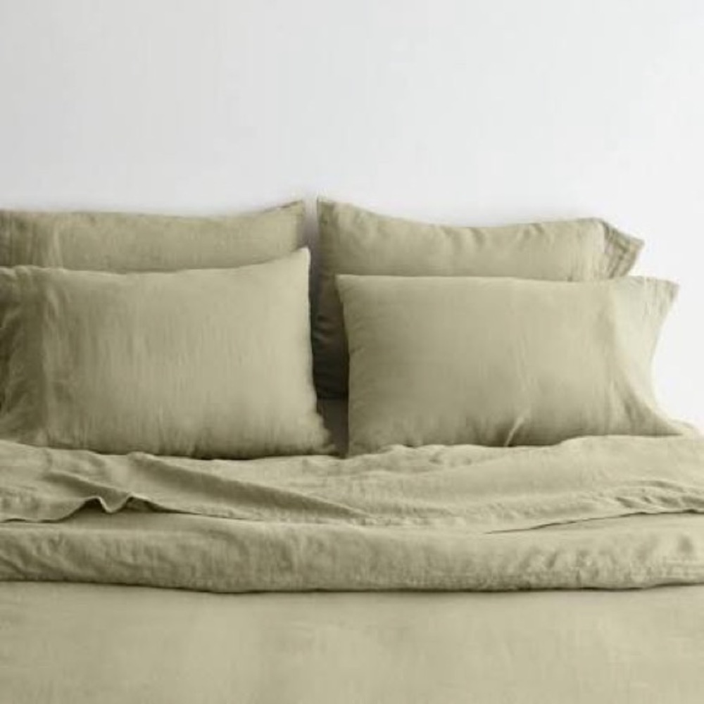 100% soft washed linen SAGE 
THE CITIZENRY King duvet cover 2 king cases